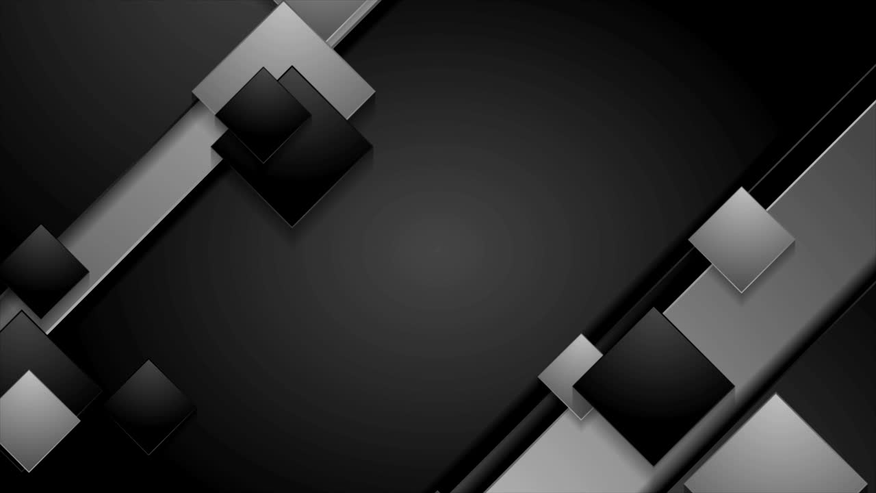 Black and grey geometric abstract video animation