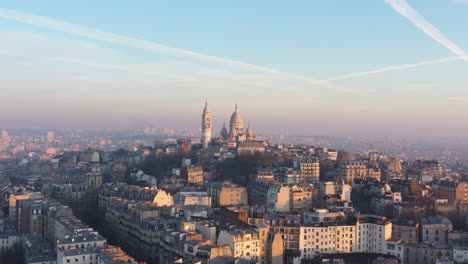 aerial view of paris montmartre neighbourhood basilica of the sacred heart