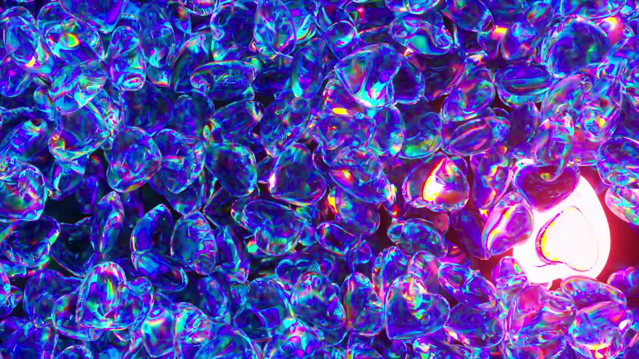 추상적인 iridescent 결정 패턴