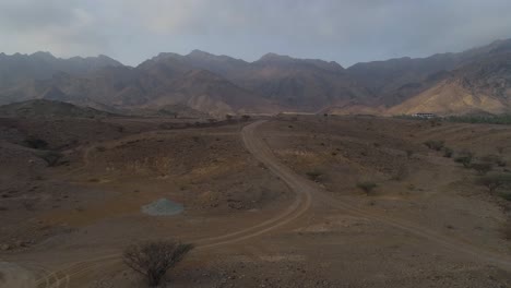 Aerial---Flying-over-beautiful-landscape-in-Hatta