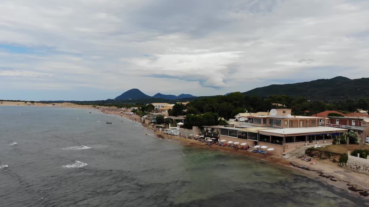 코르푸 해안의 공중 4k 영상