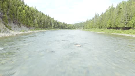 drone flying up river-1