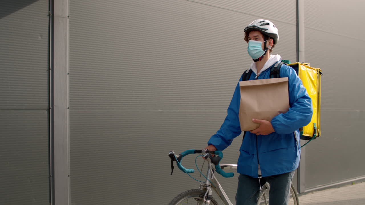 Delivery Cyclist with Food