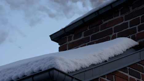 snowy winter scene of historic buildings