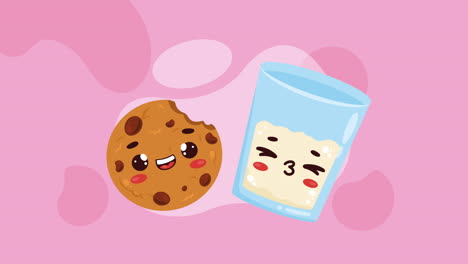 cute cookie and milk