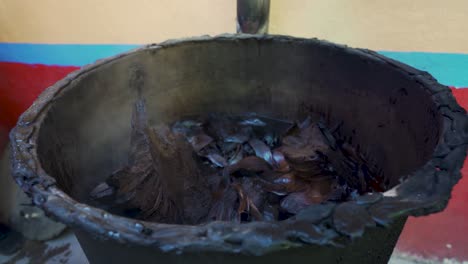 close up of roasting agave plants during tequila making process