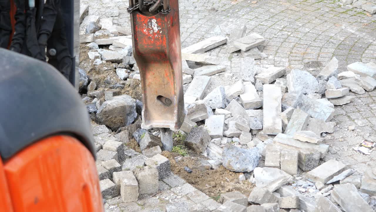 Roadwork with Jackhammer and Paving Removal
