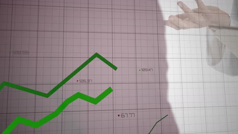 animation of green lines over grid and data processing