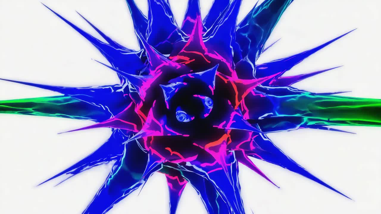 Abstract Spiky Blue and Purple Digital Object