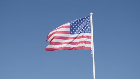 recognizable symbol of united states of america on flag pole floating on wind