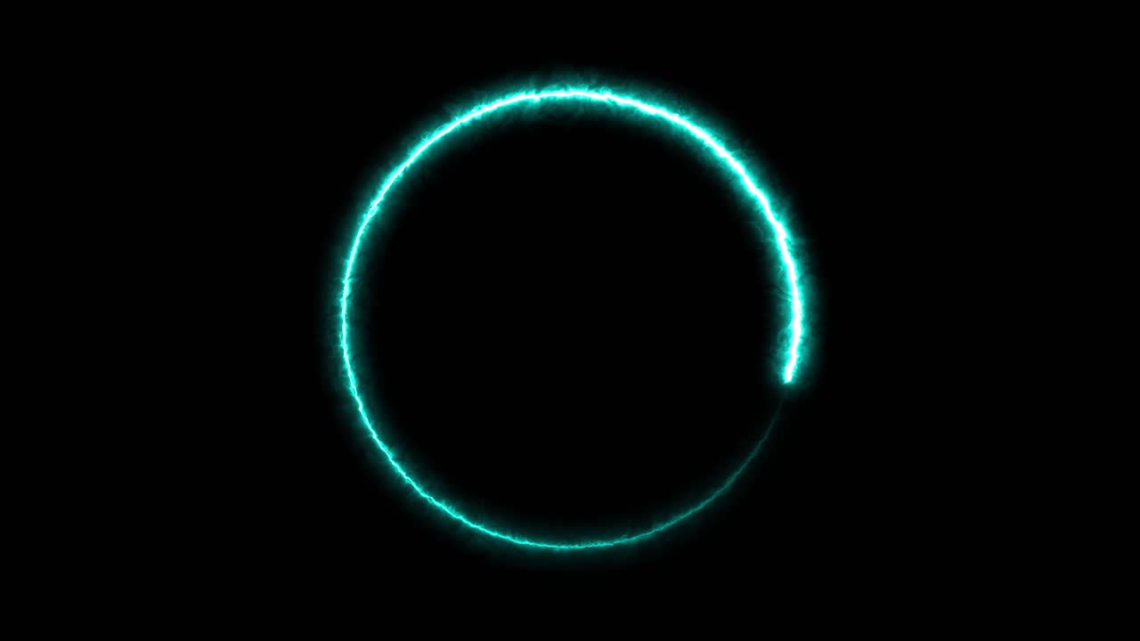 Abstract Cyan Glowing Ring Loading Animation