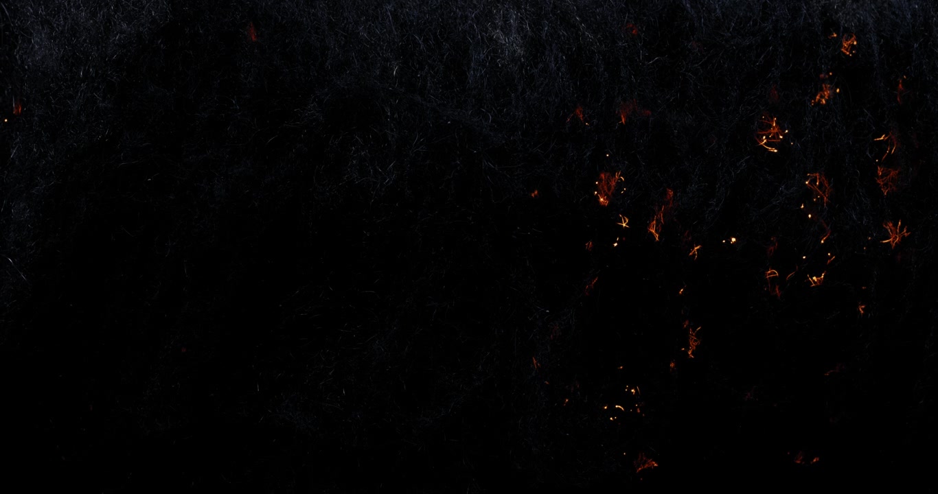 ARTISTIC FIRE TRAILS: Many small bursts of fire rising up from the bottom and spreading through an abstract dark web