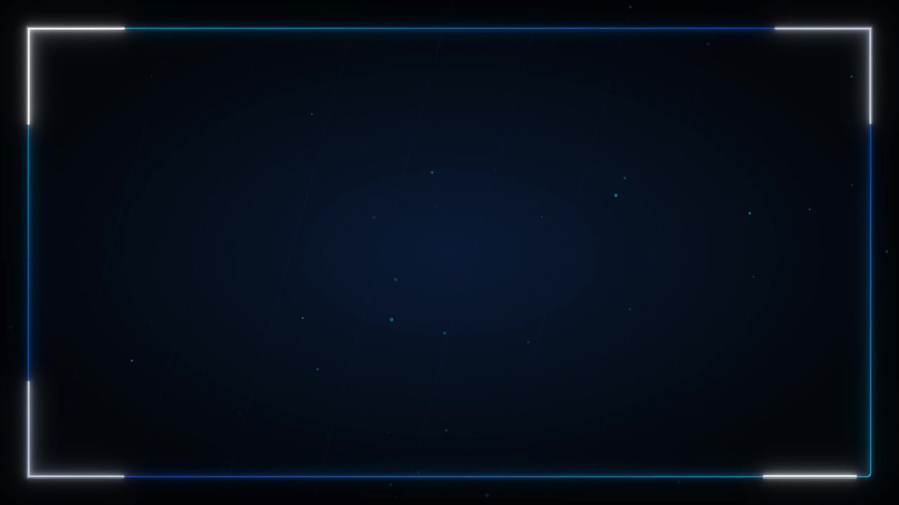Abstract Digital Frame with Glowing Particles on Dark Background