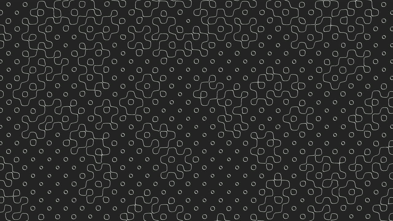 Grid pattern of circles and lines in black and white