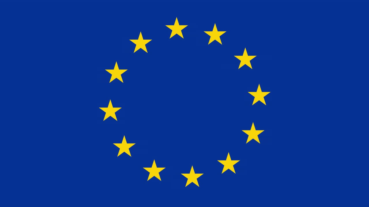 Yellow stars spinning against blue background