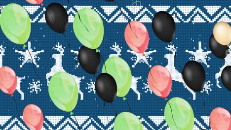 Animation-of-balloons-over-christmas-decorations