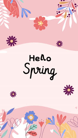 hola primavera, una ilustración floral.