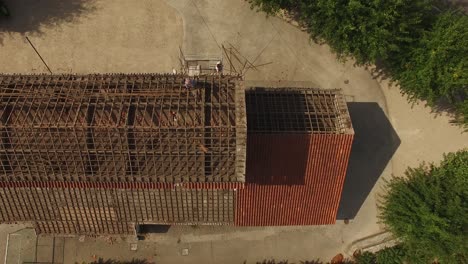 reconstruction of old building no roof top view