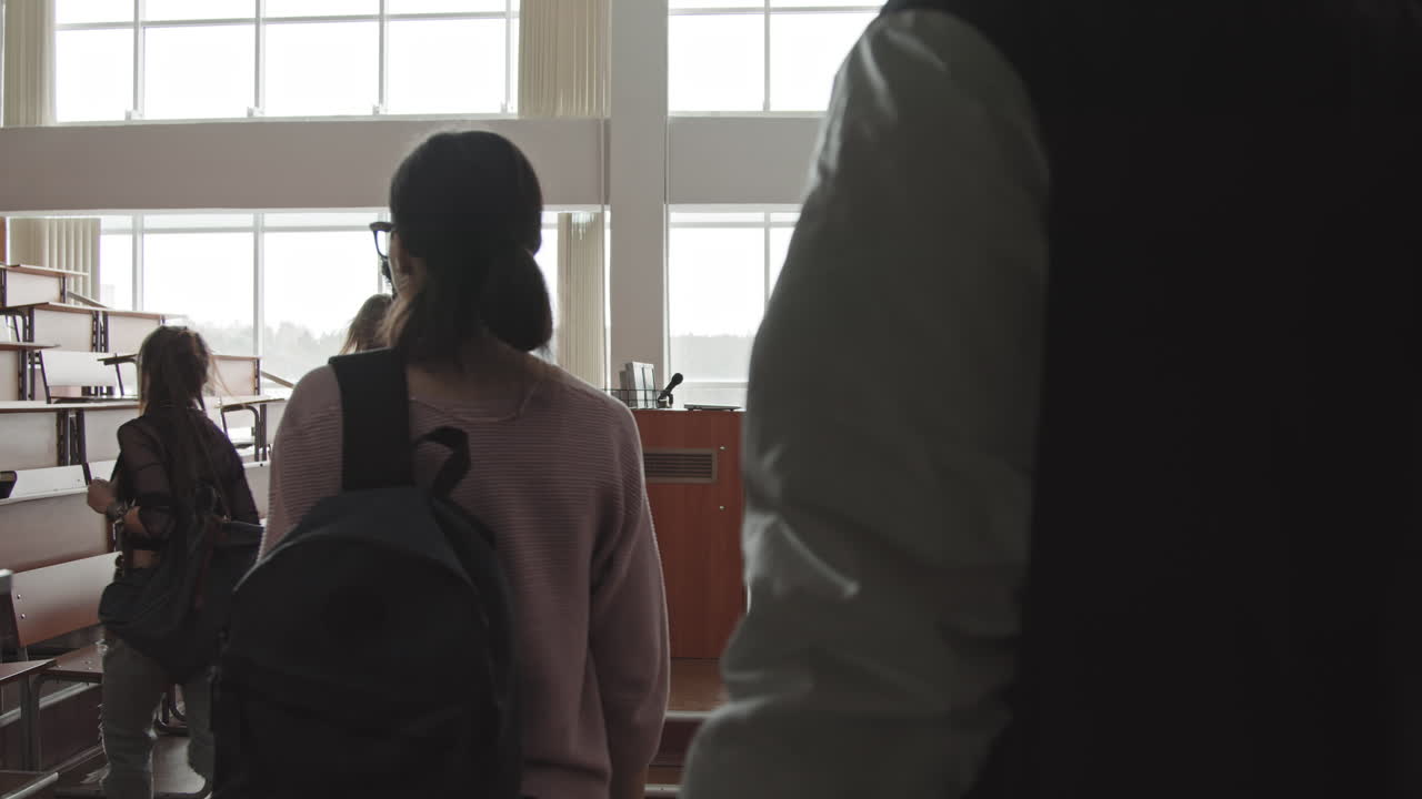 Students Entering Lecture Hall before Lesson