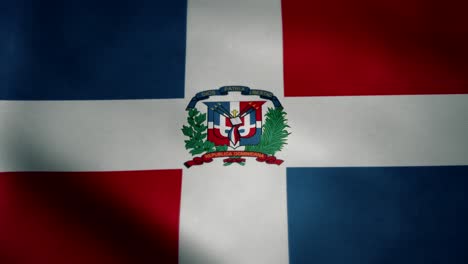 flag of dominican republic, slow motion waving