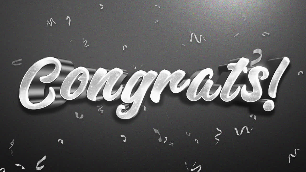 Congratulations 3D Text Design with Confetti