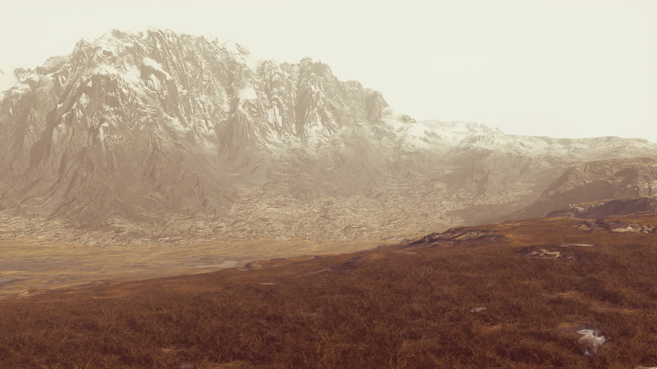 겨울에 웅장한 산악 풍경