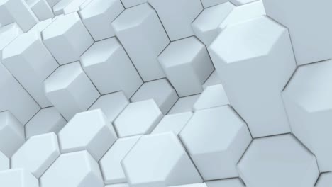 abstracto blanco hexagonal superficie ondulante fondo de ciencia ficción, animación en bucle 3d 4k