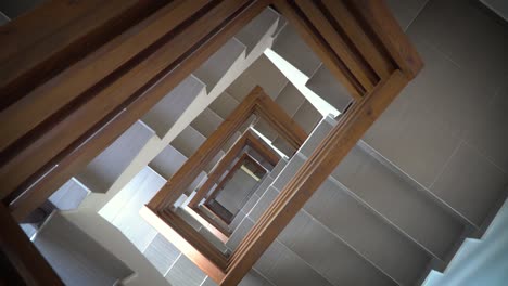 building spiral staircase seen from above