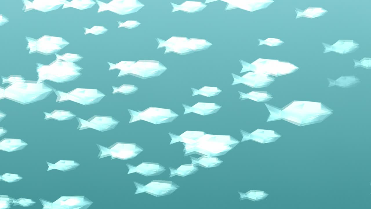 물속의 많은 물고기 [루프]