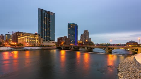 grand rapids, michigan, usa downtown skyline on the grand river