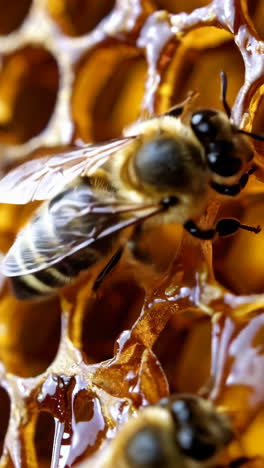 honeybee on honeycomb