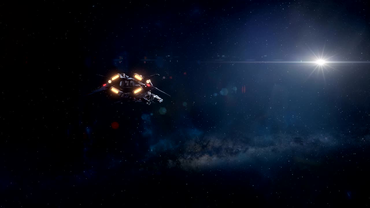 la nave espacial se está moviendo en warp.