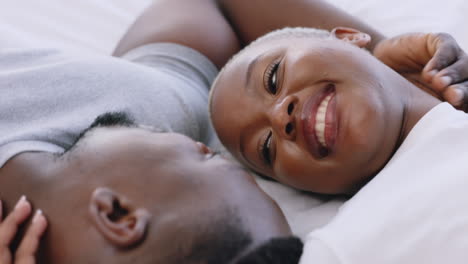 African-couple-in-communication-on-bed