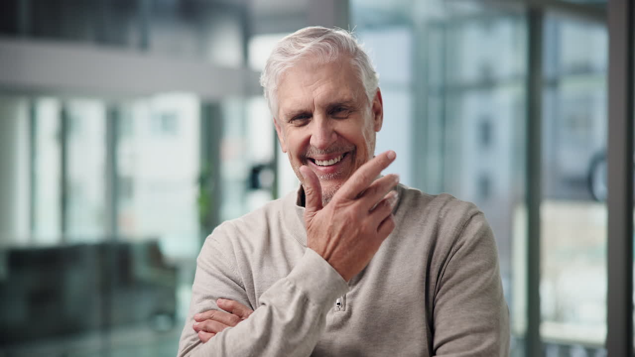 Portrait of a Confident Older Man in an Office Setting