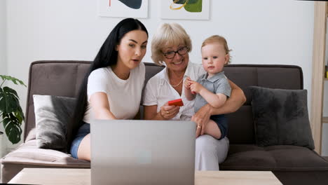 happy family having a video call at home 2