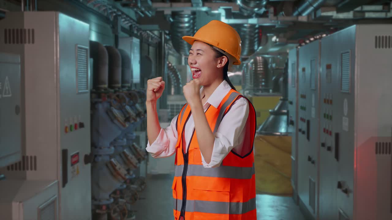 Happy Engineer in Factory