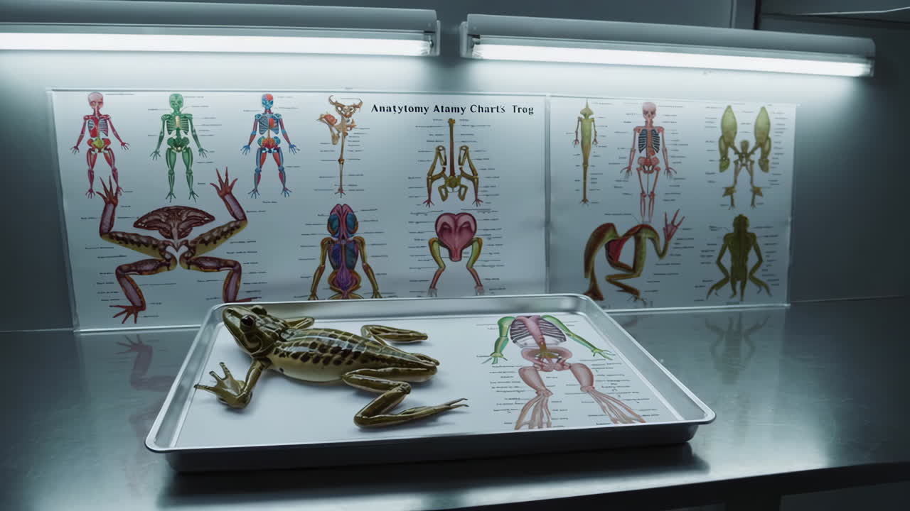 Frog Anatomy Study with Diagrams and Charts