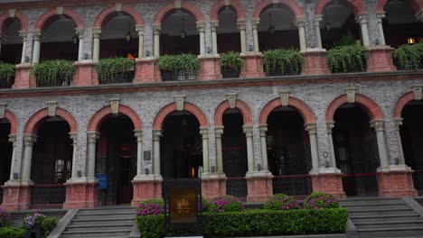 european-style brick facade with arches at sinan mansions, shanghai's french concession district