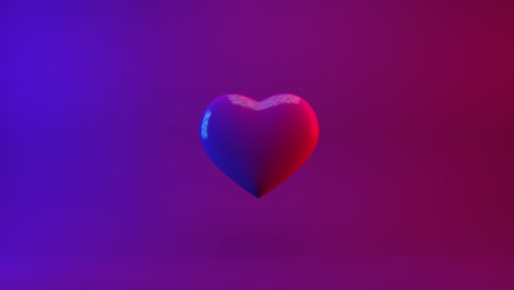 heart shape 3d animation. rotating and exploding red heart for valentine's day on pink background. love, holiday, gift, romance concept.