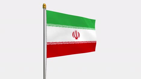 loop video of iran flag  fluttering in the wind, slow motion video of 4k , with alpha channel