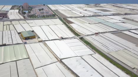 Aerial-tilt-up-shot-over-greenhouses-in-the-mediterranean-coast