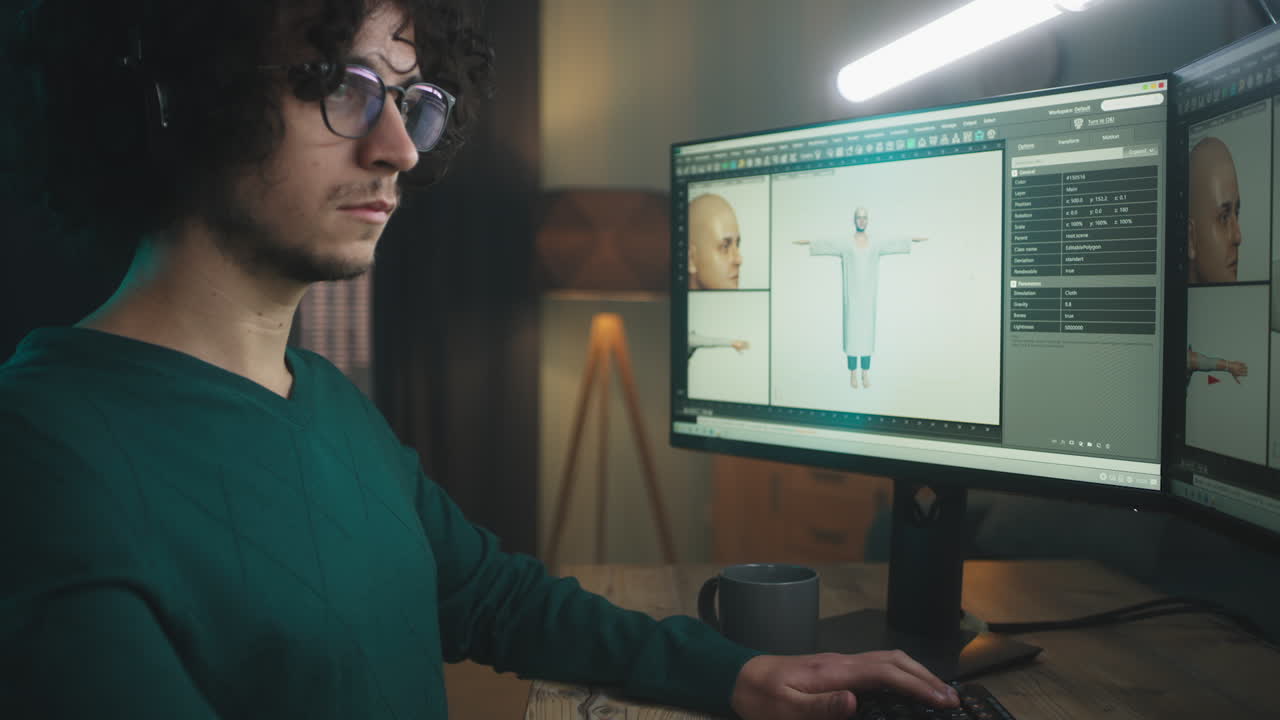 3D Designer Working on Virtual Fashion Design