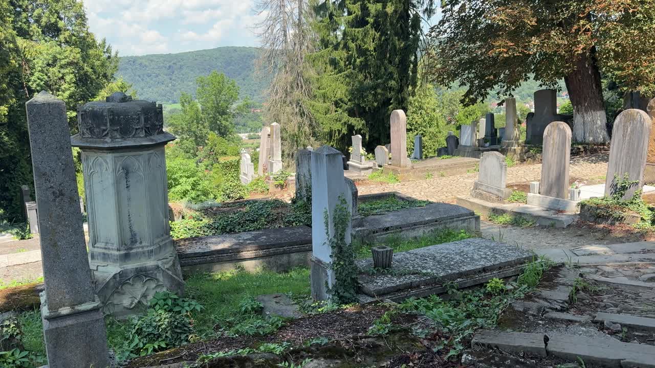 Fairytale graveyard in the Romanian medieval city of Sighisoara
