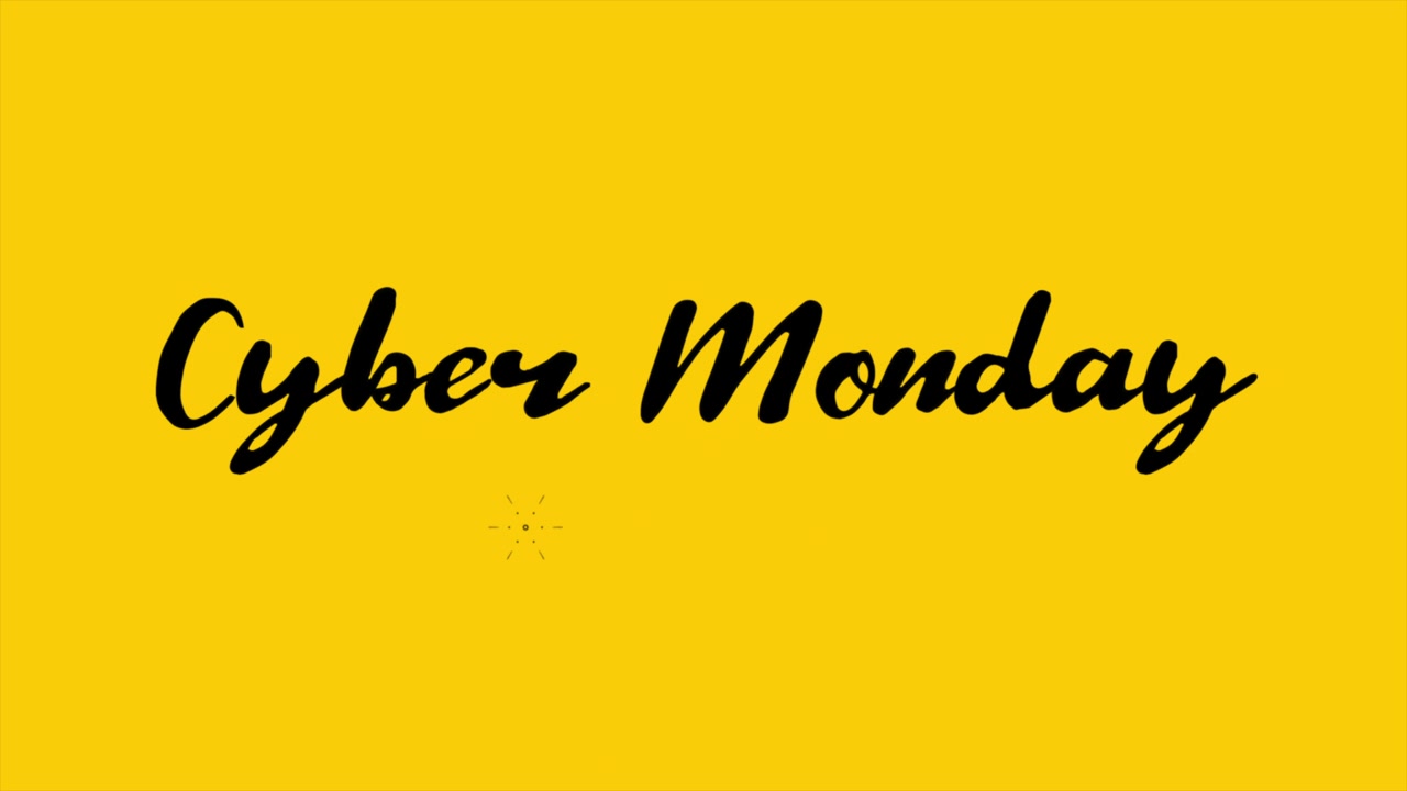 Modern Cyber Monday text on yellow gradient