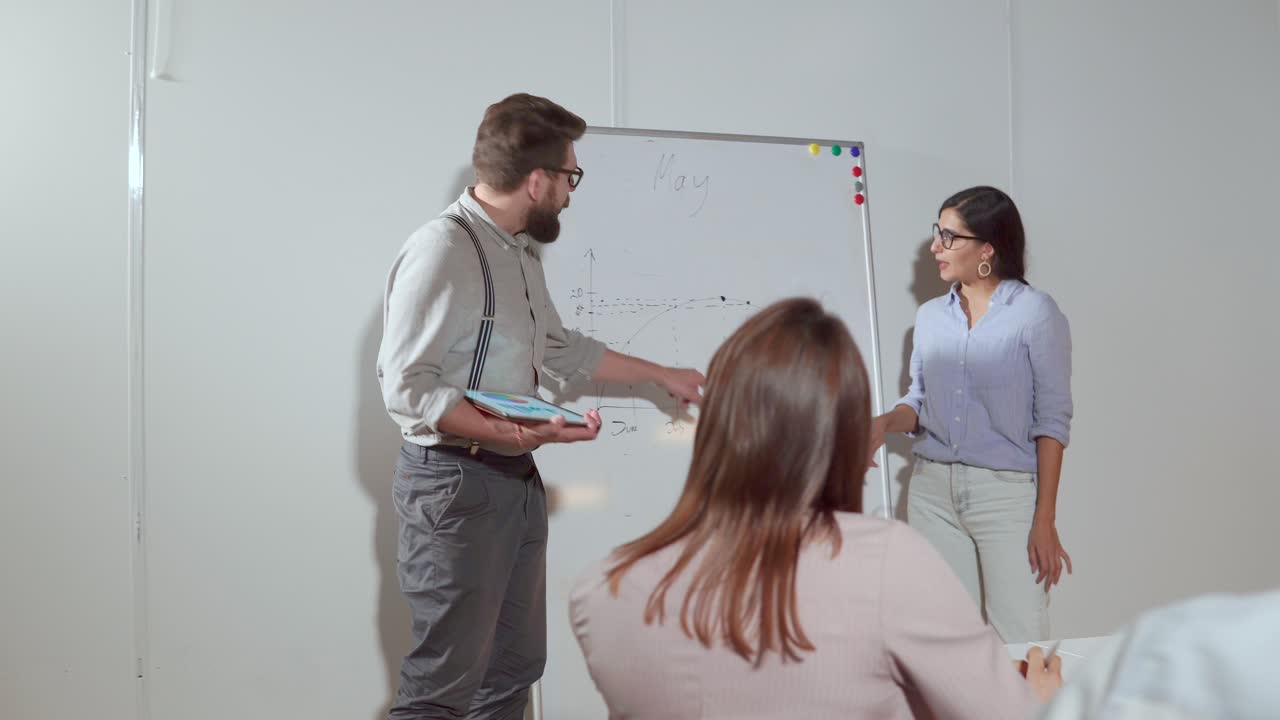 presentación de negocios o reunión en un aula