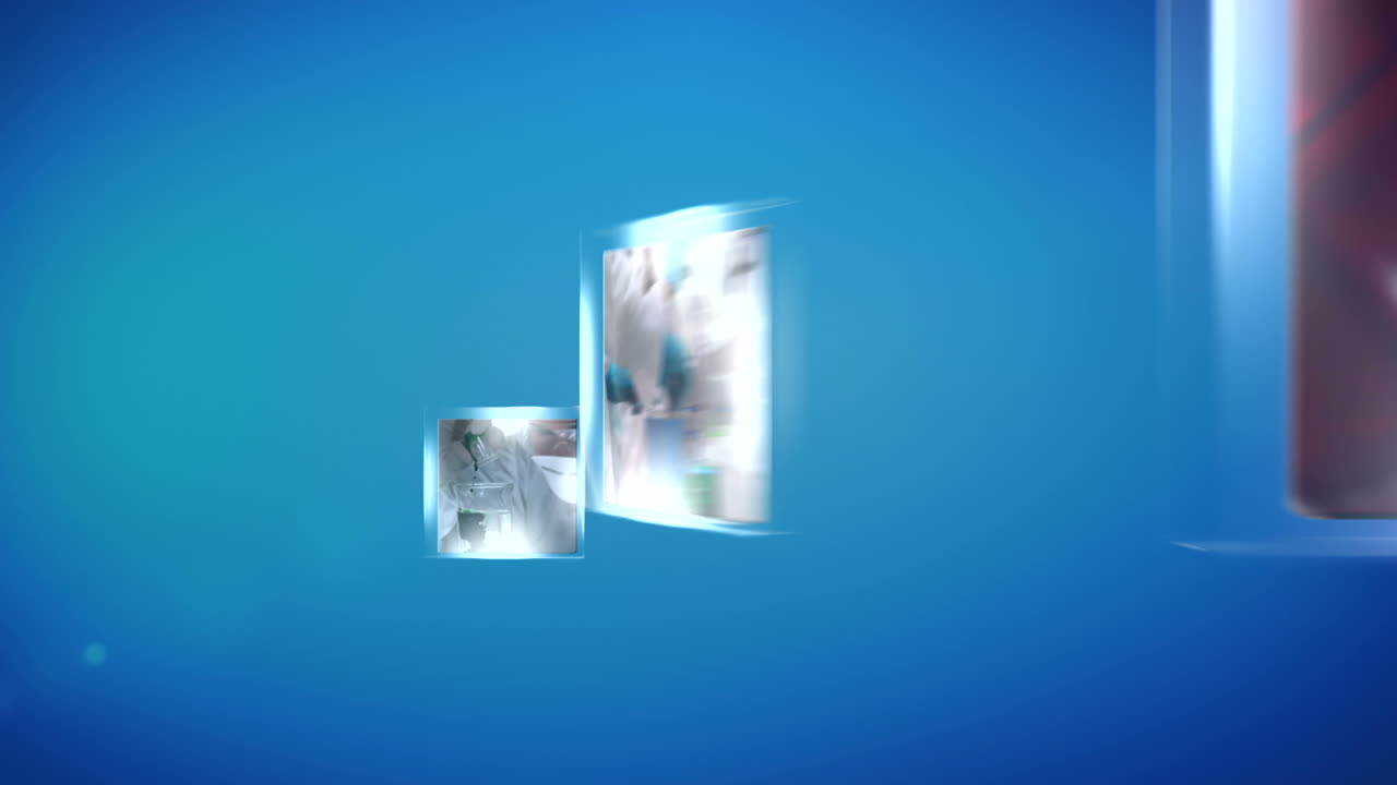 실험실에서 일하는 과학자들의 편집