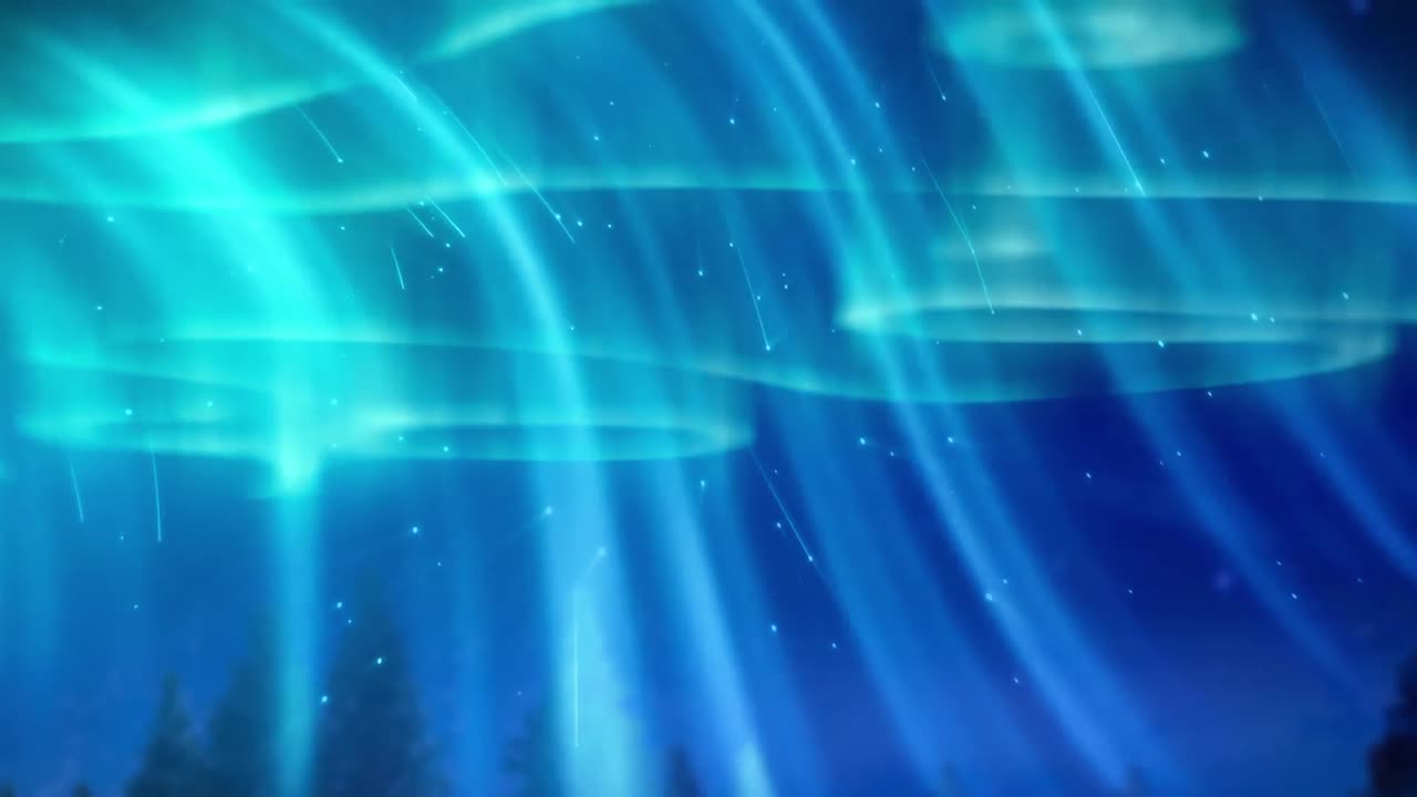 파란색 배경에 움직이는 반 ⁇ 이는 파란색 빛의 트레일의 디지털 애니메이션