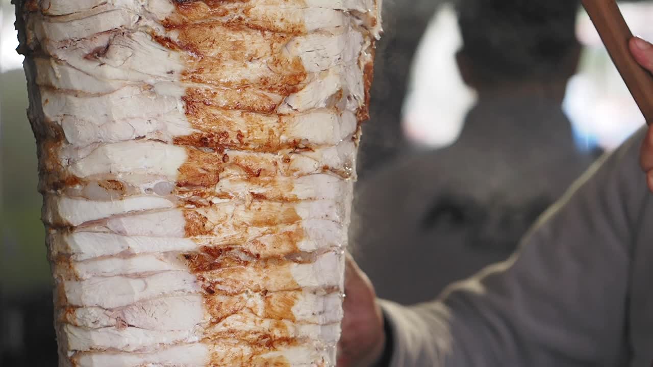 la preparación de shawarma