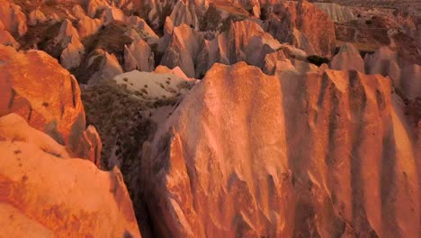 turkey cappadocia fairy chimney love valley pinnacle rocks sunset dusk video footage with 4k high quality drone stock video