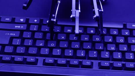 robot typing on a keyboard